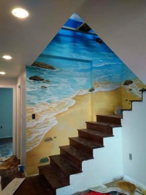 vẽ tranh tường cầu thang đẹp-a