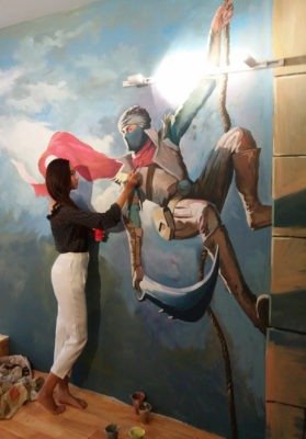 vẽ tranh tường coffee game liên quân-a