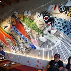 vẽ tranh tường sushi-a