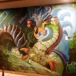 vẽ trang trí tường gaming QTV center-a