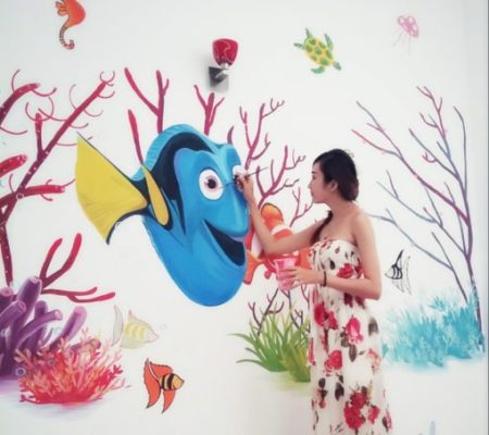 Tranh Ve Tuong Don Gian Mam Non Gia Re 1