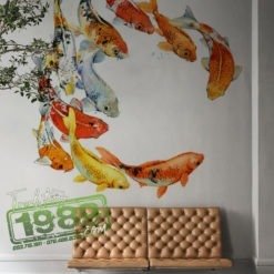 Tranh Phong Thủy 10 Con Cá