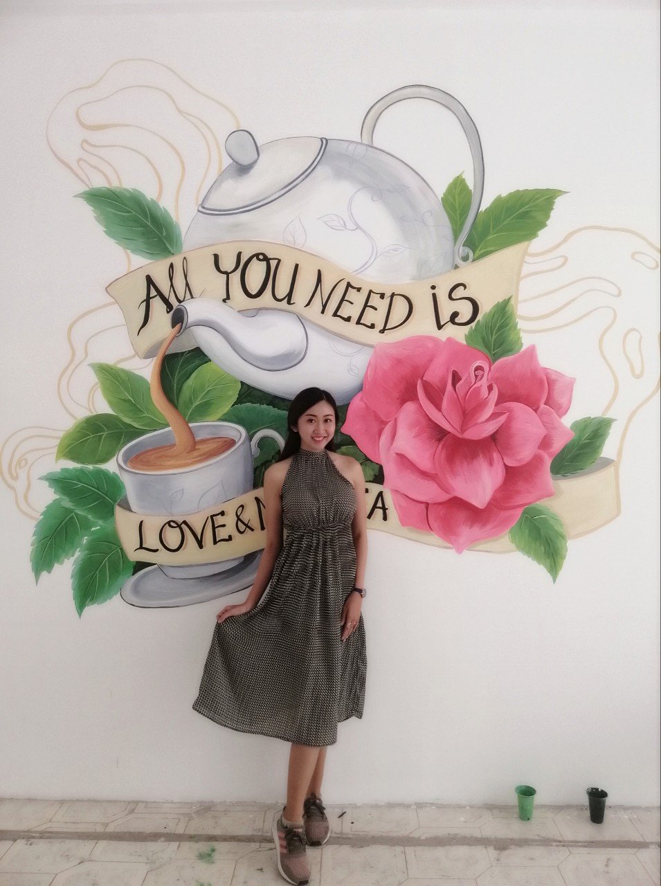 Vẽ tranh tường quán trà sữa  TT141LHAR  LEHAIS ART