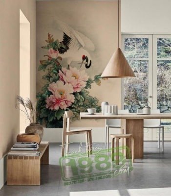 Vẽ Tranh TƯỜng Hoa Mẫu đơn 1