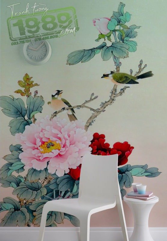 Vẽ Tranh Tường Hoa Mẫu đơn