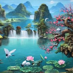 Vẽ Tranh Phong Thủy Hồ Quang Sơn Sắc A