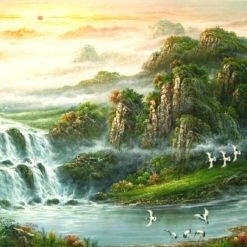 Vẽ Tranh Phong Thủy Hồ Quang Sơn Sắc D