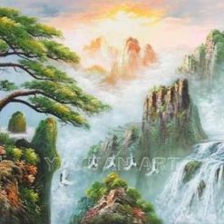 Vẽ Tranh Phong Thủy Nhật Xuất Thiên Sơn A