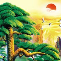 Vẽ Tranh Phong Thủy Nhật Xuất Thiên Sơn D