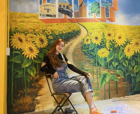 Ve Tranh Tuong Quan Cafe Be Lun