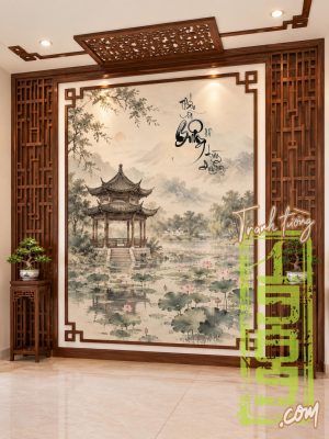 Tranh Tuong Phat Giao Ho Sen Thuy Mac 44