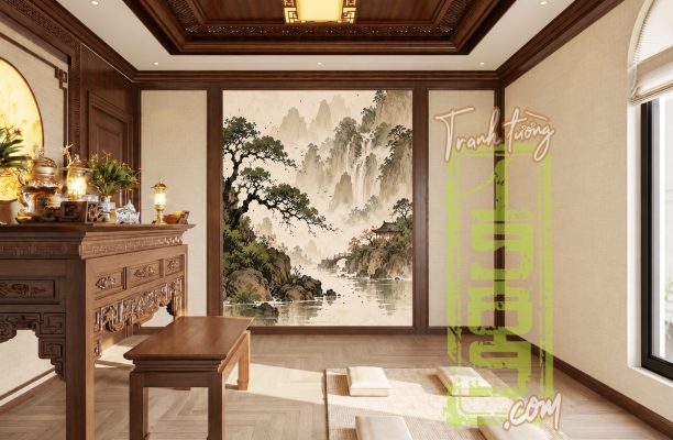 Tranh Tuong Phat Giao Thuy Mac Nui Non Trung Diep 40