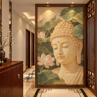 Tranh Tuong Phat Va Hoa Sen 03