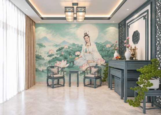 Tranh Tuong Quan Am Giua Hoa Sen 20