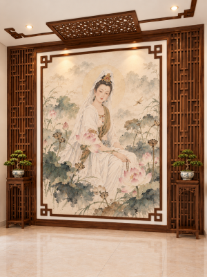 Tranh Tuong Quan Am Phong Cach Thuy Mac 21